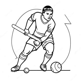 Field Hockey Player Dribbling Ball Coloring Page 64283-51523