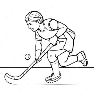 Field Hockey Player Dribbling Ball Coloring Page 64283-51524