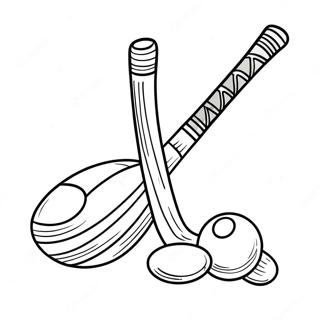 Field Hockey Stick And Ball Coloring Page 64284-51530