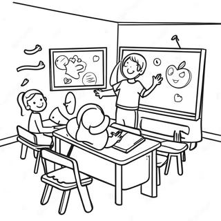 Creative Classroom Scene Coloring Page 64294-51540