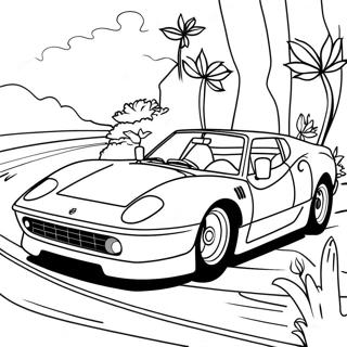 Red Ferrari Sports Car Coloring Page 642-514