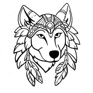 Wolf Native American Coloring Page 64323-51563