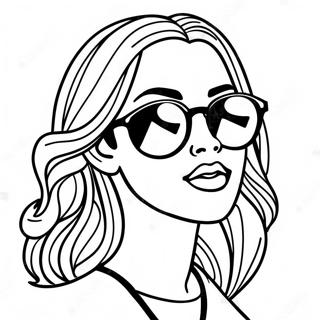 Sassy Bad Girl With Sunglasses Coloring Page 64344-51577