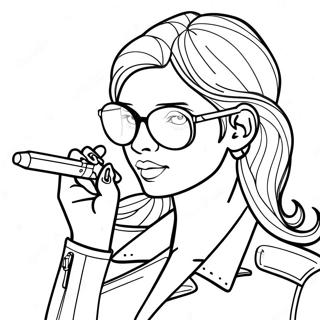 Sassy Bad Girl With Sunglasses Coloring Page 64344-51578