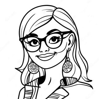 Sassy Bad Girl With Sunglasses Coloring Page 64344-51579