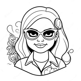 Sassy Bad Girl With Sunglasses Coloring Page 64344-51580