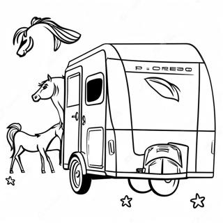 Horse Trailer With Horses Coloring Page 64353-51583