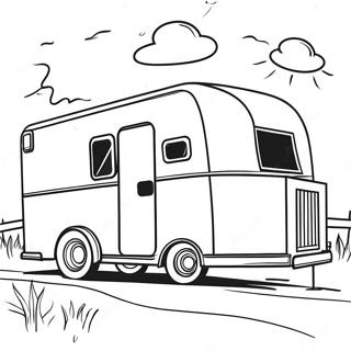 Colorful Horse Trailer On The Road Coloring Page 64354-51586