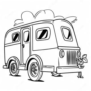 Colorful Horse Trailer On The Road Coloring Page 64354-51587