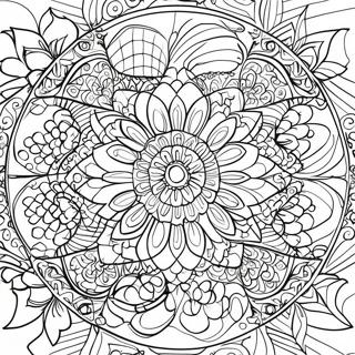 Fractal Mandala Coloring Page 64363-51591