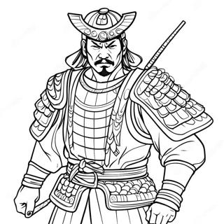 Samurai Warrior Coloring Page 6436-5246