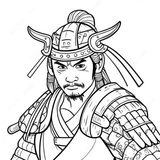 Samurai Warrior Coloring Page 6436-5248