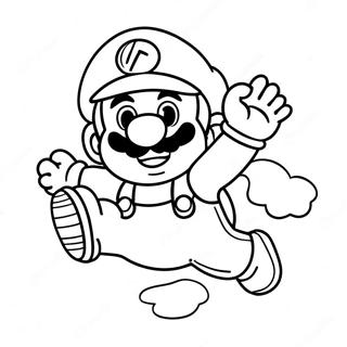 Cute Baby Mario Jumping Coloring Page 64384-51611