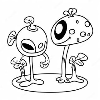 Colorful Peashooter Vs Zombie Coloring Page 64404-51625