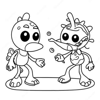 Colorful Peashooter Vs Zombie Coloring Page 64404-51628