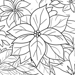 Festive Poinsettia Flower Coloring Page 64424-51641