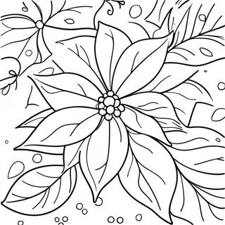 Festive Poinsettia Flower Coloring Page 64424-51642