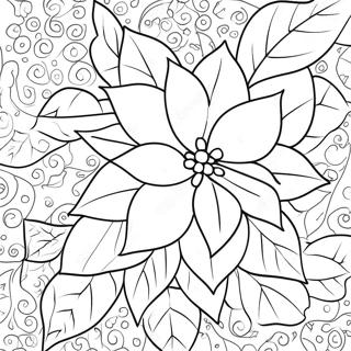 Festive Poinsettia Flower Coloring Page 64424-51643