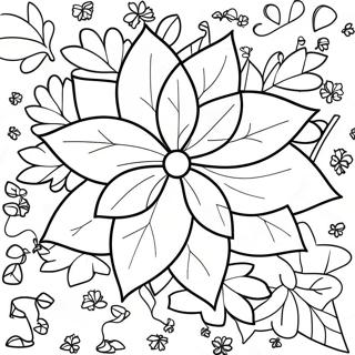 Festive Poinsettia Flower Coloring Page 64424-51644