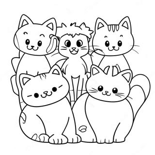 Adventurous Cat Pack Members Coloring Page 64454-51666