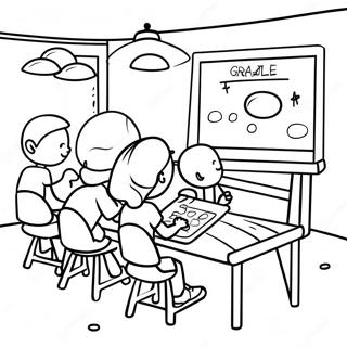 Fun 3rd Grade Classroom Coloring Page 6447-5262