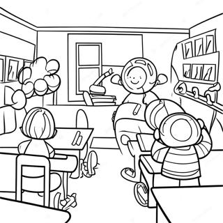 Fun 3rd Grade Classroom Coloring Page 6447-5263