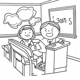 Fun 3rd Grade Classroom Coloring Page 6447-5264