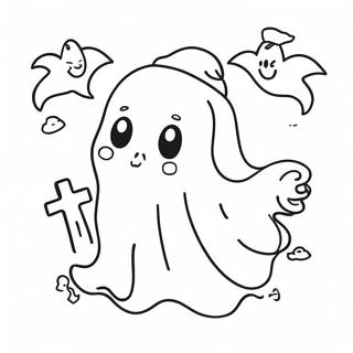 Cute Halloween Ghost Coloring Page 64494-51697