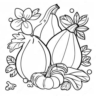 Colorful Gourd Harvest Coloring Page 64504-51706