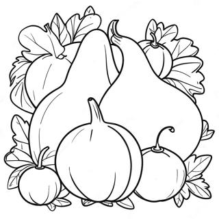 Colorful Gourd Harvest Coloring Page 64504-51708