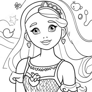 Sparkling Barbie Princess Coloring Page 64524-51718