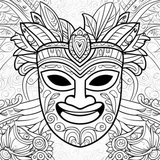 Polynesian Tiki Mask Coloring Page 64553-51743