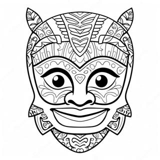 Polynesian Tiki Mask Coloring Page 64553-51744