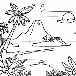 Tropical Polynesian Island Coloring Page 64554-51738