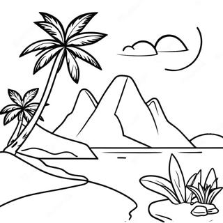 Tropical Polynesian Island Coloring Page 64554-51739