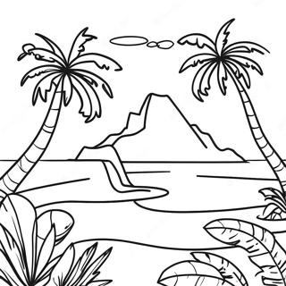 Tropical Polynesian Island Coloring Page 64554-51740