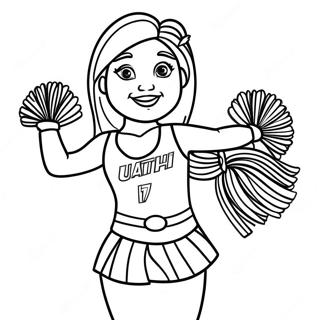 Utah Utes Cheerleader Coloring Page 64564-51747