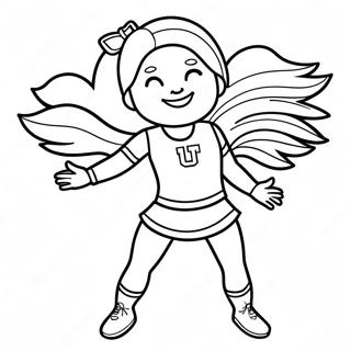 Utah Utes Cheerleader Coloring Page 64564-51748