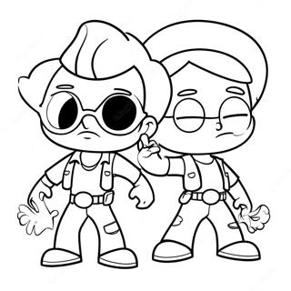 Huey And Riley In Action Coloring Page 6457-5272