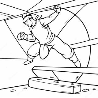 American Ninja Warrior Obstacle Course Coloring Page 64583-51772