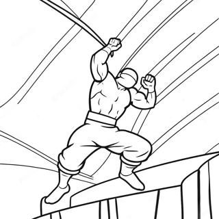 American Ninja Warrior Contestant In Action Coloring Page 64584-51762