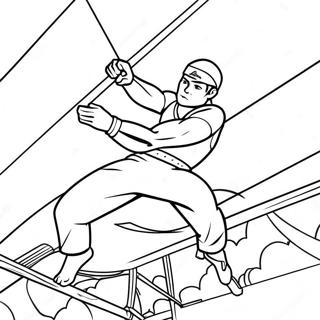 American Ninja Warrior Contestant In Action Coloring Page 64584-51764