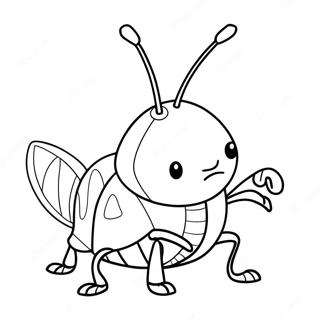 Funny Cartoon Cockroach Coloring Page 64614-51789