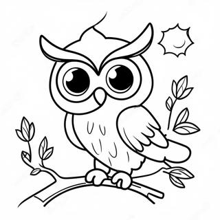 Halloween Animal Ghostly Owl Coloring Page 64623-51794