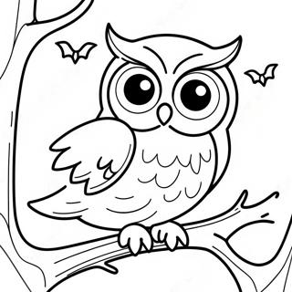 Halloween Animal Ghostly Owl Coloring Page 64623-51796