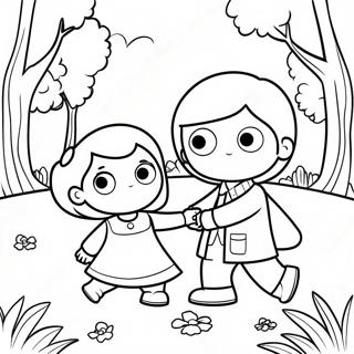 Omar And Hana Playing In The Park Coloring Page 64634-51802