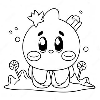 Cute Ice Kirby In Winter Wonderland Coloring Page 64644-51815