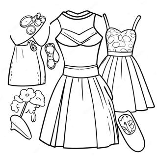 Fashionable Chic Dress Up Coloring Page 6466-5266