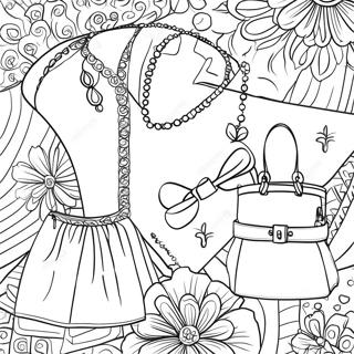 Trendy Fashion Accessories Coloring Page 6467-5277