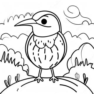 Western Meadowlark Clipart Coloring Pages